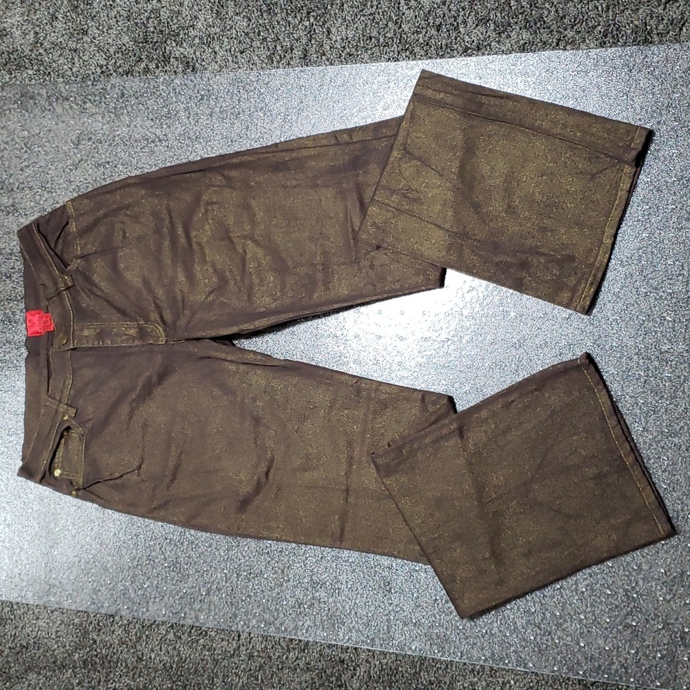 V Cristina Metallic Brown Pants Size 10
